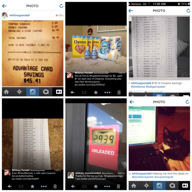 my twitter and instagram frequently boast my love of coupons 