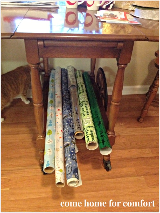 christmas gift wrapping station come home for comfort
