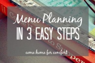 Menu Planning in 3 Easy Steps Come Home for Comfort
