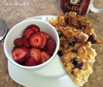 Homemade Blueberry Waffles Freezer Cooking