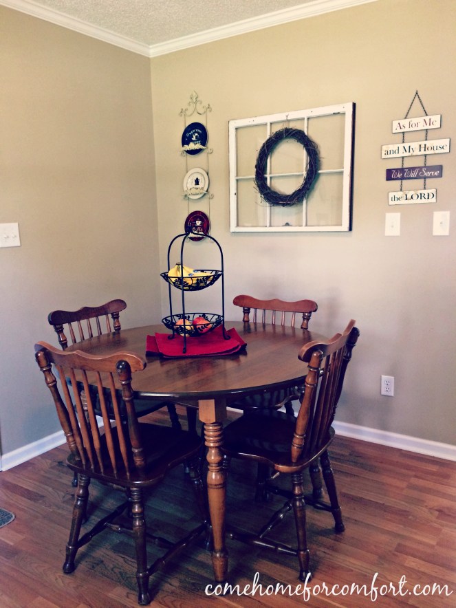 Dining Room Decor Window and Grapevine Wreath Come Home For Comfort