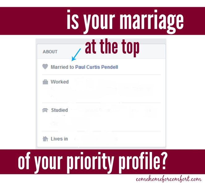 Ordering Your Priorities in Marriage Come Home For Comfort