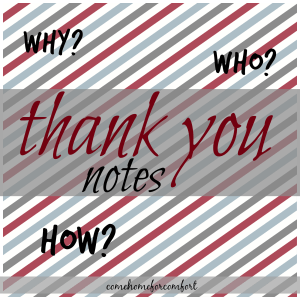 How to write a thank you note via ComeHomeForComfort.com
