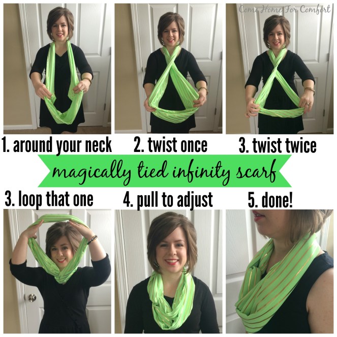 How to wear infinity scarves without all the bulkiness via ComeHomeForComfort.com