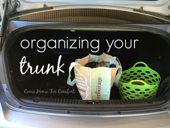 How To Organize Your Trunk via ComeHomeForComfort.com