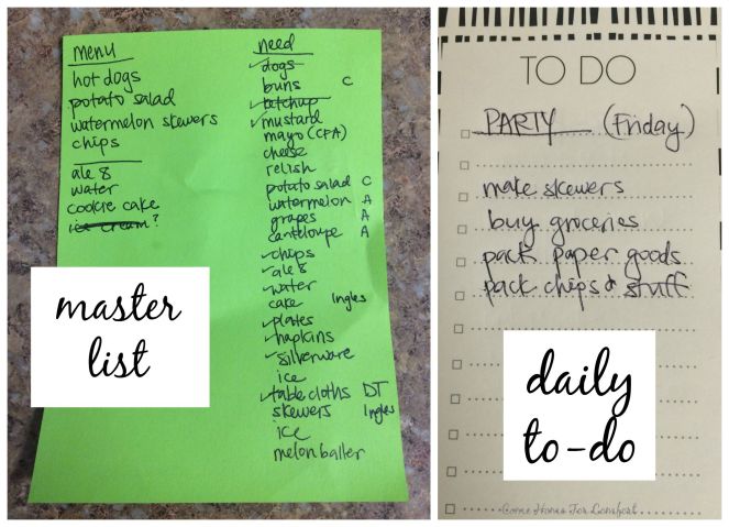 Party Planning Master List via ComeHomeForComfort.com