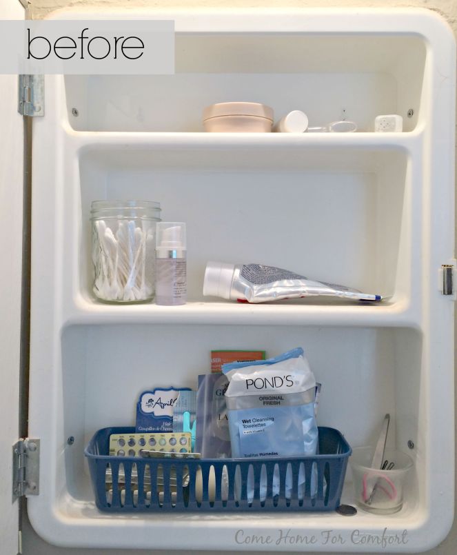 Bathroom Cabinet Re-Organization via ComeHomeForComfort.com 2