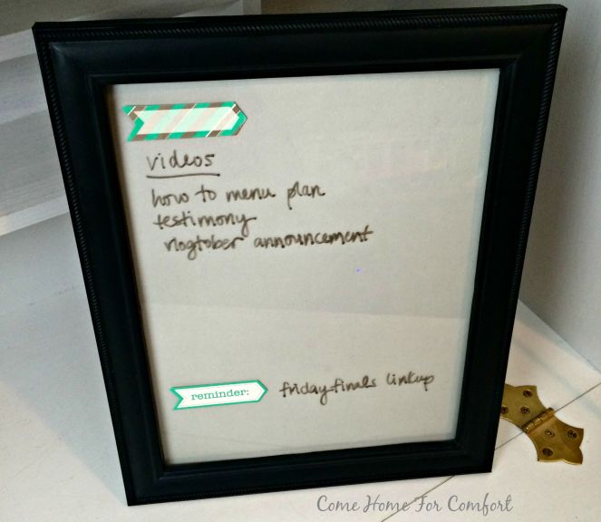 DIY Dry Erase Board via ComeHomeForComfort.com