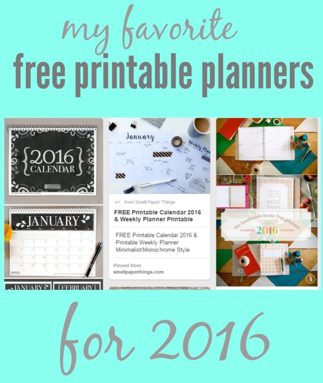 Free printable planners for 2016 via comehomeforcomfort.com