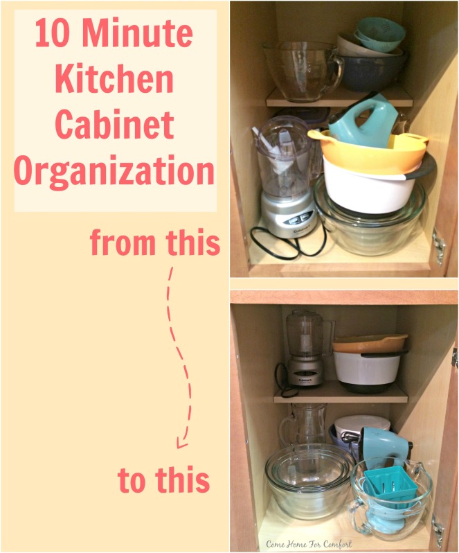 10 Minute Kitchen Cabinet Organization