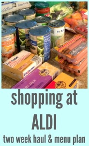 How to plan and shop for two weeks of meals at Aldi via ComeHomeForComfort.com