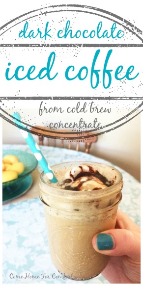 Dark Chocolate Iced Coffee From Cold Brew Concentrate via ComeHomeForComfort.com
