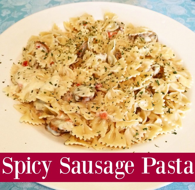 Spicy Sausage Pasta via ComeHomeForComfort.com