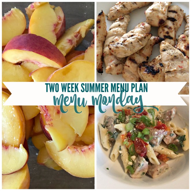 two week meal plan summer meals menu monday